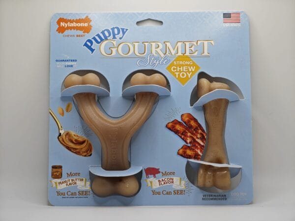 Nylabone Puppy Gourmet Dog Toy - Bacon Flavor