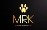 The Letters MRK in various gold colors with Marsh Run Kennels Inc. under that with a gold dog paw print above on a black background
