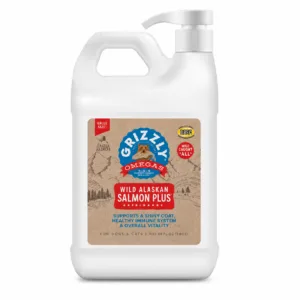 Grizzly Wild Alaskan Salmon Oil Omega Plus for Dogs – 64 oz